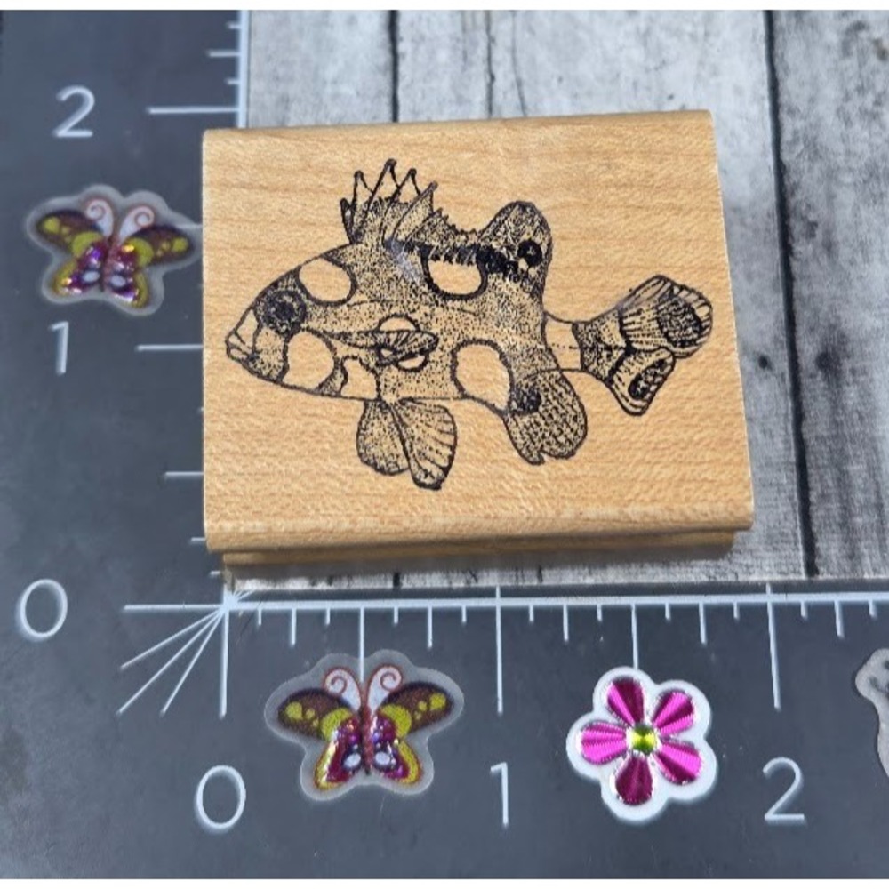Rubber Stamps Of America Fish Mandarin Goby Rubber Stamp Wood #K14